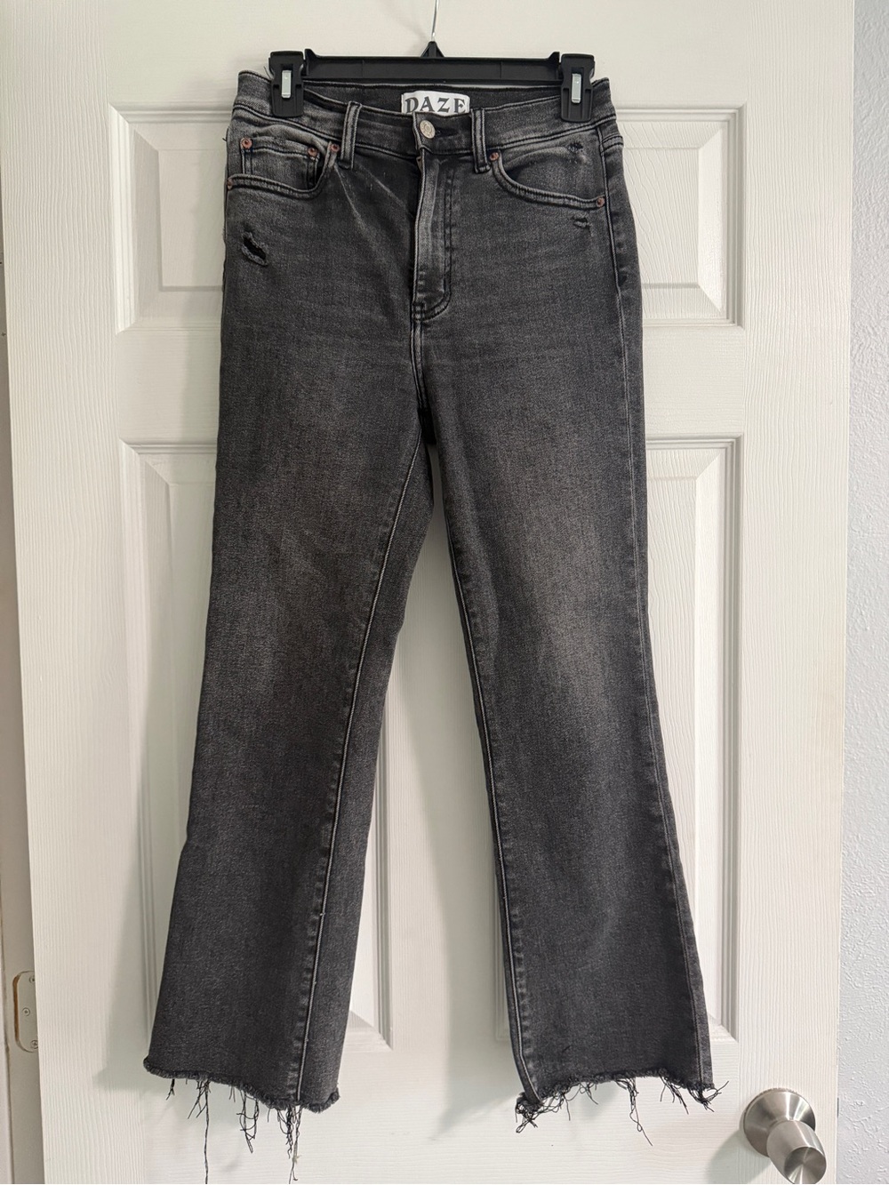 DAZE Women's Black Washed Wide-Leg Jeans